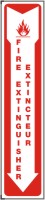 Fire Extinguisher Sticker Sign 18" x 4" Adhesive Dura Vinyl